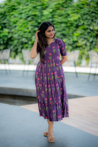 SCALLOP GARDEN | MATERNITY COTTON MAXI ANKLE LENGTH