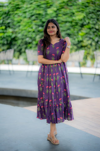 SCALLOP GARDEN | MATERNITY COTTON MAXI ANKLE LENGTH