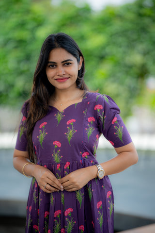 SCALLOP GARDEN | MATERNITY COTTON MAXI ANKLE LENGTH