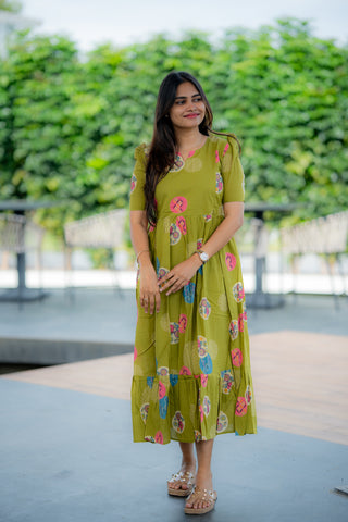 CIRCLE FLORA | MATERNITY COTTON MAXI ANKLE LENGTH