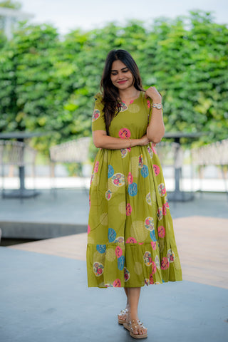 CIRCLE FLORA | MATERNITY COTTON MAXI ANKLE LENGTH