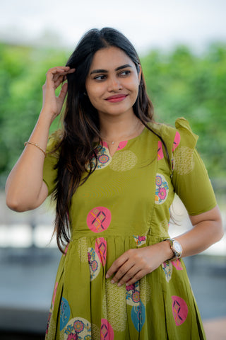 CIRCLE FLORA | MATERNITY COTTON MAXI ANKLE LENGTH