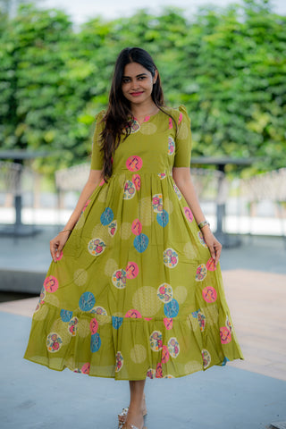 CIRCLE FLORA | MATERNITY COTTON MAXI ANKLE LENGTH