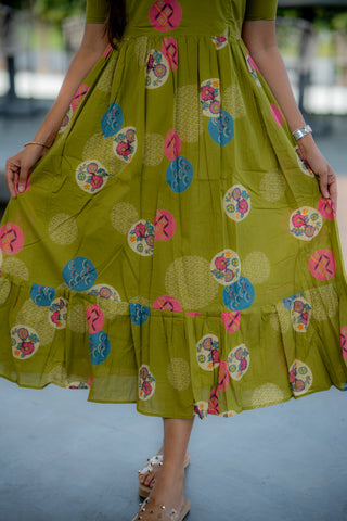 CIRCLE FLORA | MATERNITY COTTON MAXI ANKLE LENGTH