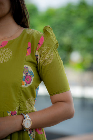 CIRCLE FLORA | MATERNITY COTTON MAXI ANKLE LENGTH