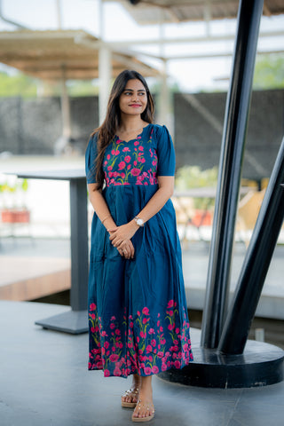 PINK BLOOM | MATERNITY COTTON MAXI FULL LENGTH