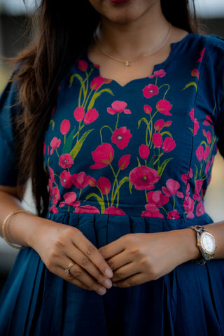 PINK BLOOM | MATERNITY COTTON MAXI FULL LENGTH