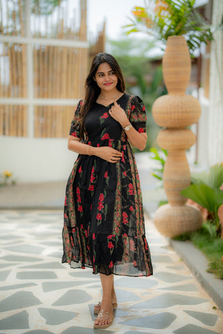 ROYAL BLACK | MATERNITY COTTON ANKLE LENGTH