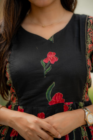 ROYAL BLACK | MATERNITY COTTON ANKLE LENGTH