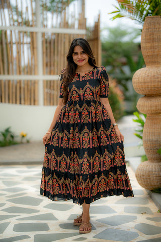 HERITAGE RAINY FLORAL | MATERNITY COTTON ANKLE LENGTH