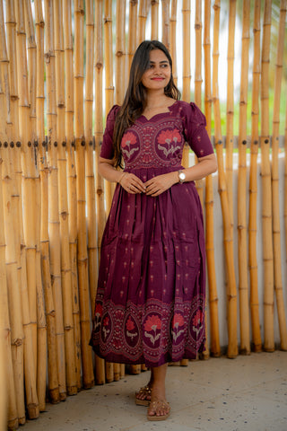 RICH PLUM | MATERNITY COTTON ANKLE LENGTH
