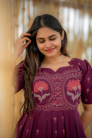 RICH PLUM | MATERNITY COTTON ANKLE LENGTH