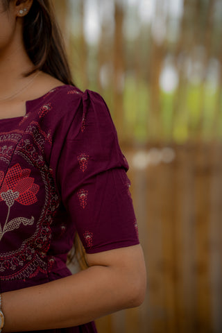 RICH PLUM | MATERNITY COTTON ANKLE LENGTH