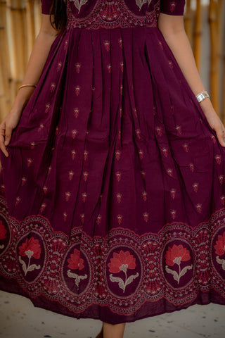 RICH PLUM | MATERNITY COTTON ANKLE LENGTH