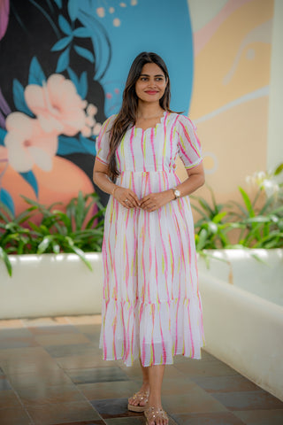 LINEAR STRIPES | MATERNITY GEORGETTE MAXI ANKLE LENGTH