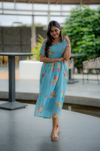 SKY DIVINE | MATERNITY GEORGETTE MAXI ANKLE LENGTH