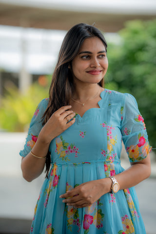 SKY DIVINE | MATERNITY GEORGETTE MAXI ANKLE LENGTH