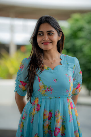 SKY DIVINE | MATERNITY GEORGETTE MAXI ANKLE LENGTH