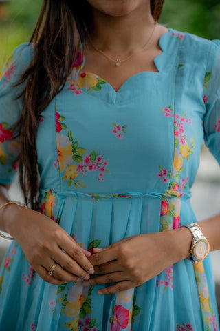 SKY DIVINE | MATERNITY GEORGETTE MAXI ANKLE LENGTH