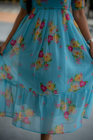 SKY DIVINE | MATERNITY GEORGETTE MAXI ANKLE LENGTH
