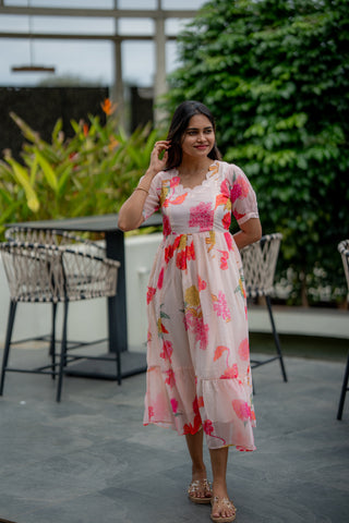 BLUSHING MEADOW | MATERNITY GEORGETTE MAXI ANKLE LENGTH