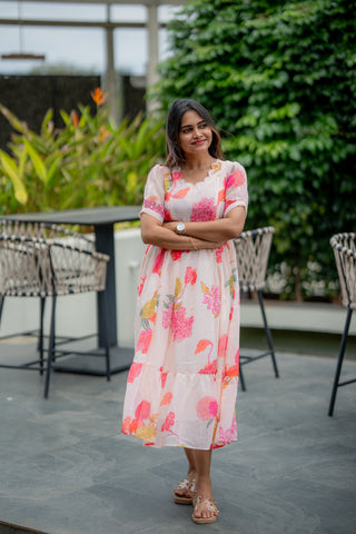 BLUSHING MEADOW | MATERNITY GEORGETTE MAXI ANKLE LENGTH