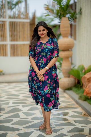 NEON PETAL | MATERNITY GEORGETTE MAXI ANKLE LENGTH