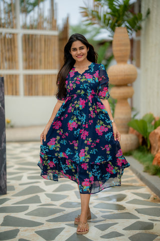 NEON PETAL | MATERNITY GEORGETTE MAXI ANKLE LENGTH