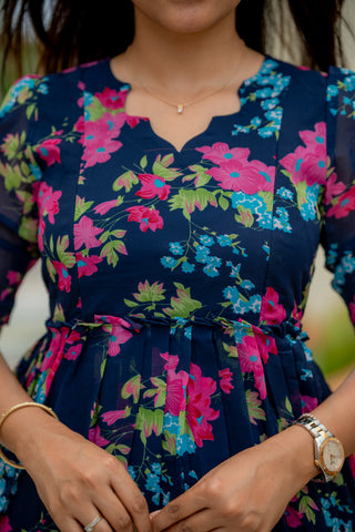 NEON PETAL | MATERNITY GEORGETTE MAXI ANKLE LENGTH