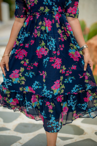 NEON PETAL | MATERNITY GEORGETTE MAXI ANKLE LENGTH