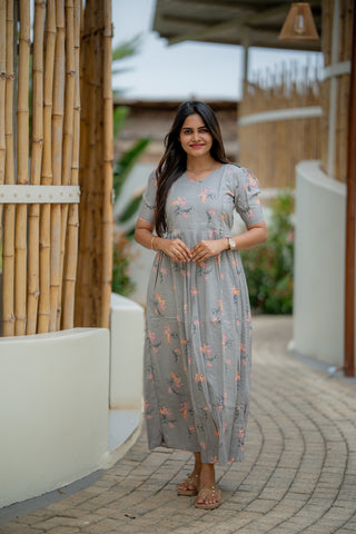 SLATE PETAL | MATERNITY COTTON FULL LENGTH