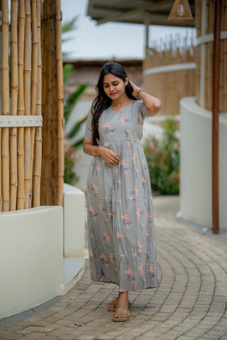 SLATE PETAL | MATERNITY COTTON FULL LENGTH