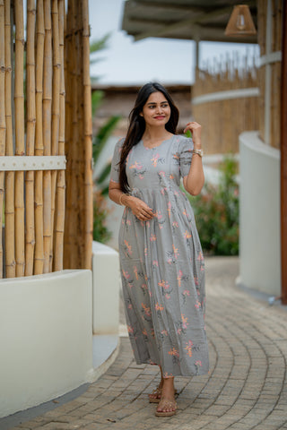 SLATE PETAL | MATERNITY COTTON FULL LENGTH