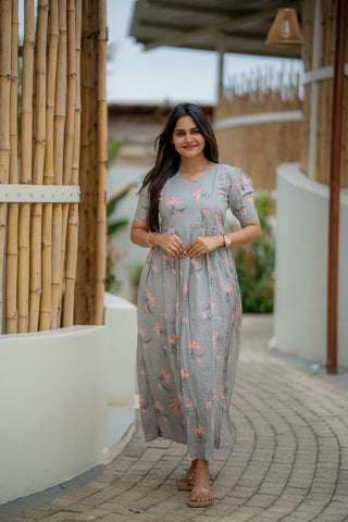 SLATE PETAL | MATERNITY COTTON FULL LENGTH