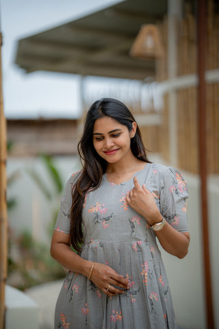 SLATE PETAL | MATERNITY COTTON FULL LENGTH