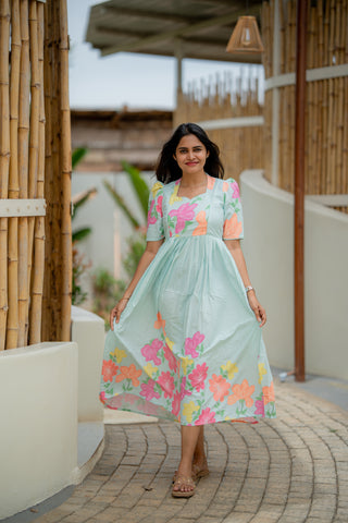 COLOURFUL FLOWERS | MATERNITY MAXI ANKLE LENGTH