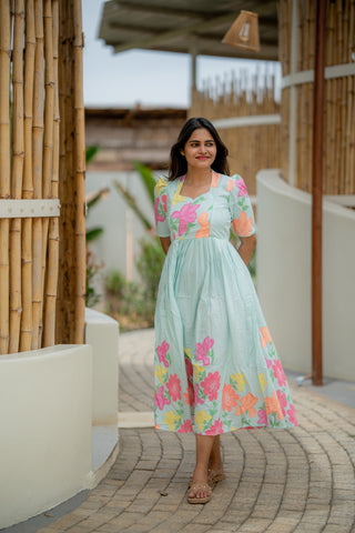 COLOURFUL FLOWERS | MATERNITY MAXI ANKLE LENGTH