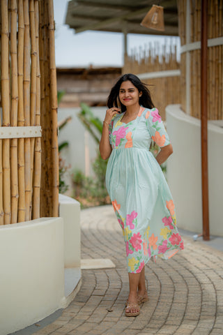 COLOURFUL FLOWERS | MATERNITY MAXI ANKLE LENGTH