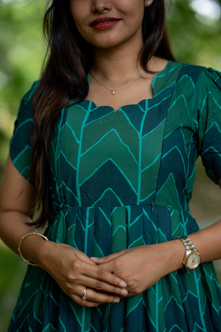 CHEVRON GREEN | MATERNITY MAXI ANKLE LENGTH
