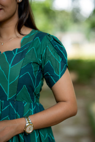 CHEVRON GREEN | MATERNITY MAXI ANKLE LENGTH