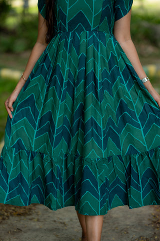 CHEVRON GREEN | MATERNITY MAXI ANKLE LENGTH