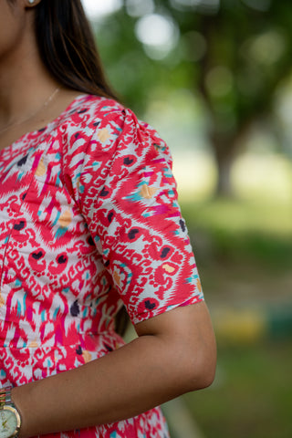 IKKAT FUCHSIA | MATERNITY COTTON FULL LENGTH