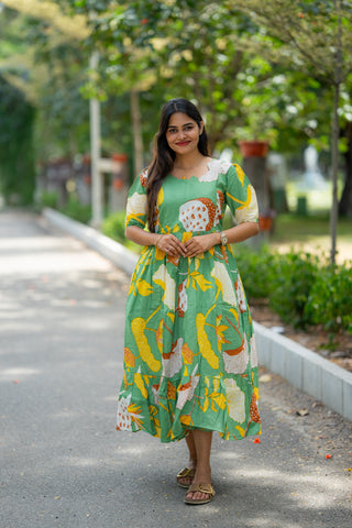YELLOW BLOOM | MATERNITY COTTON ANKLE LENGTH