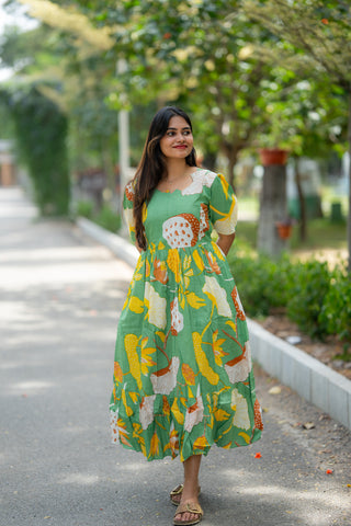 YELLOW BLOOM | MATERNITY COTTON ANKLE LENGTH