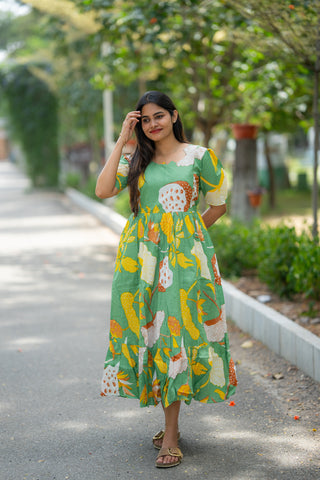 YELLOW BLOOM | MATERNITY COTTON ANKLE LENGTH