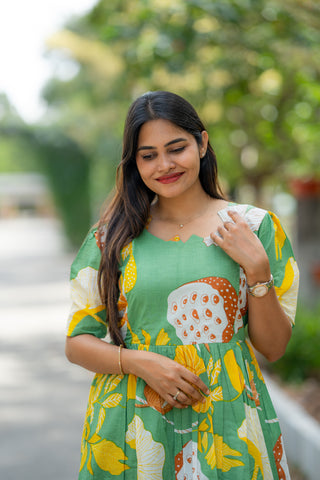 YELLOW BLOOM | MATERNITY COTTON ANKLE LENGTH