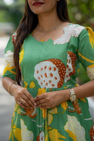 YELLOW BLOOM | MATERNITY COTTON ANKLE LENGTH
