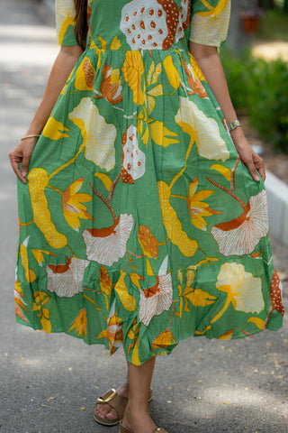 YELLOW BLOOM | MATERNITY COTTON ANKLE LENGTH