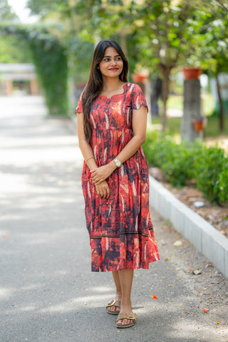 CRIMSON DRIFT | MATERNITY MAXI ANKLE LENGTH