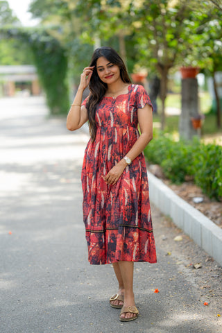 CRIMSON DRIFT | MATERNITY MAXI ANKLE LENGTH